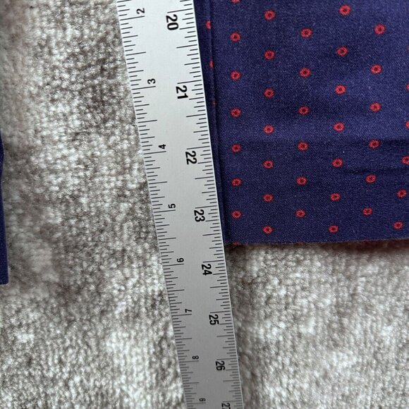 Anthropologie Pants US 2 Womens Blue Twill Circular Dot Ankle Red - Picture 5 of 9